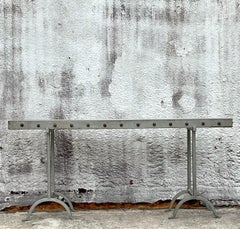 Vintage Boho Nailhead Plaster Console Table
