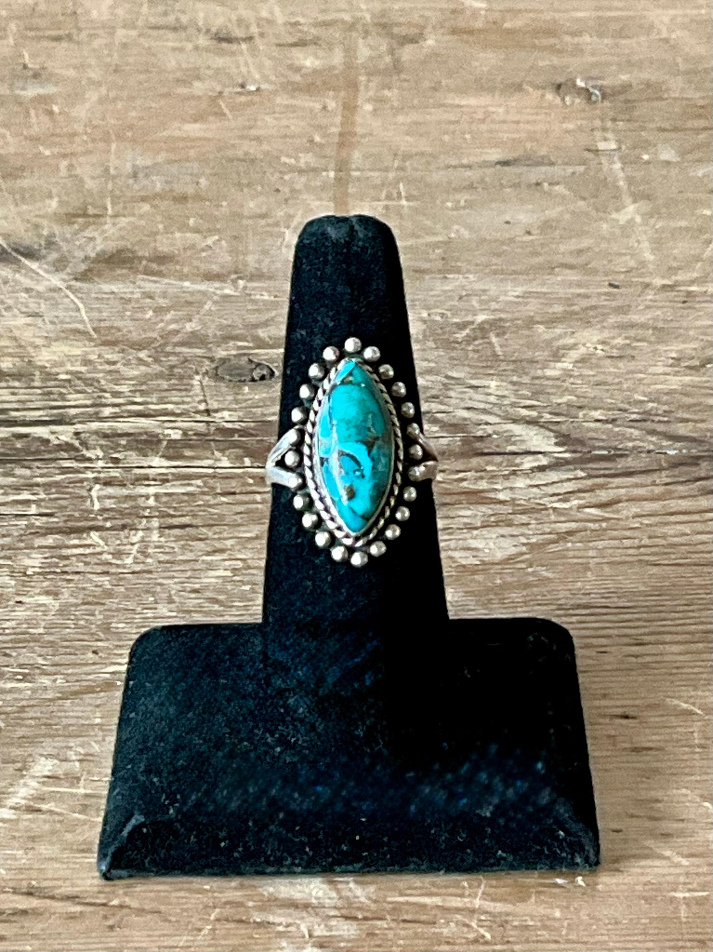 Anillo vintage de turquesa estilo boho nativo americano nativo estadounidense en venta
