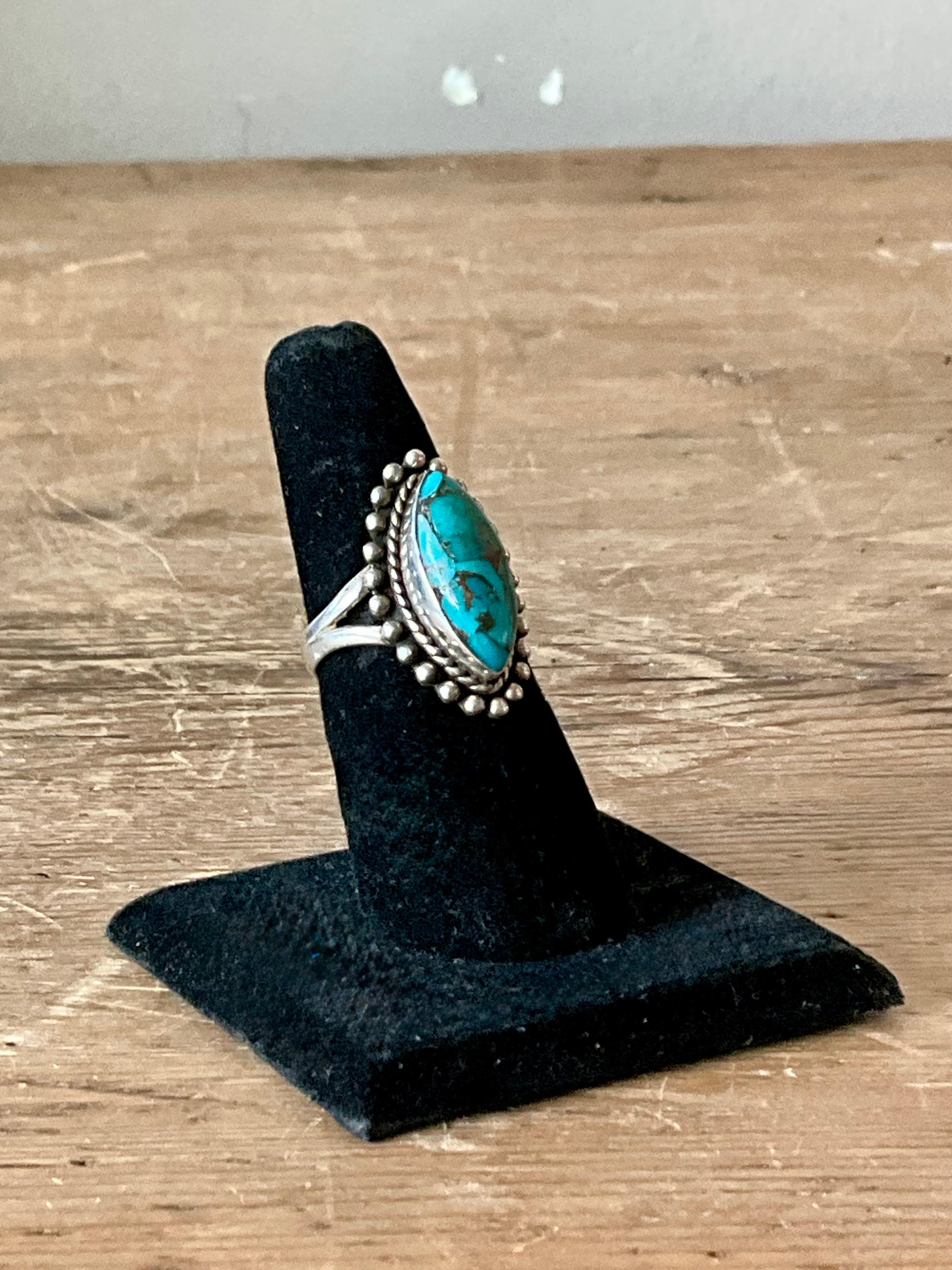 Anillo vintage de turquesa estilo boho nativo americano en Bueno estado para la venta en West Palm Beach, FL