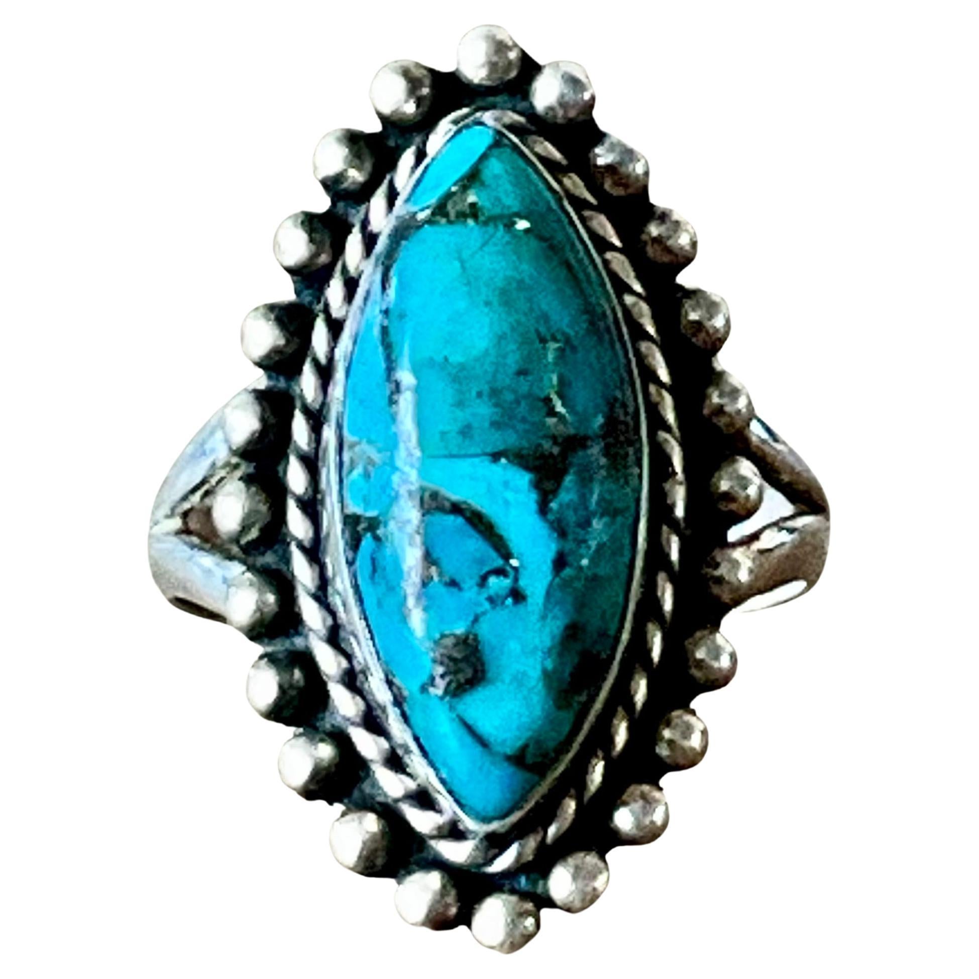 Vintage Boho Native American Style Türkis Ring