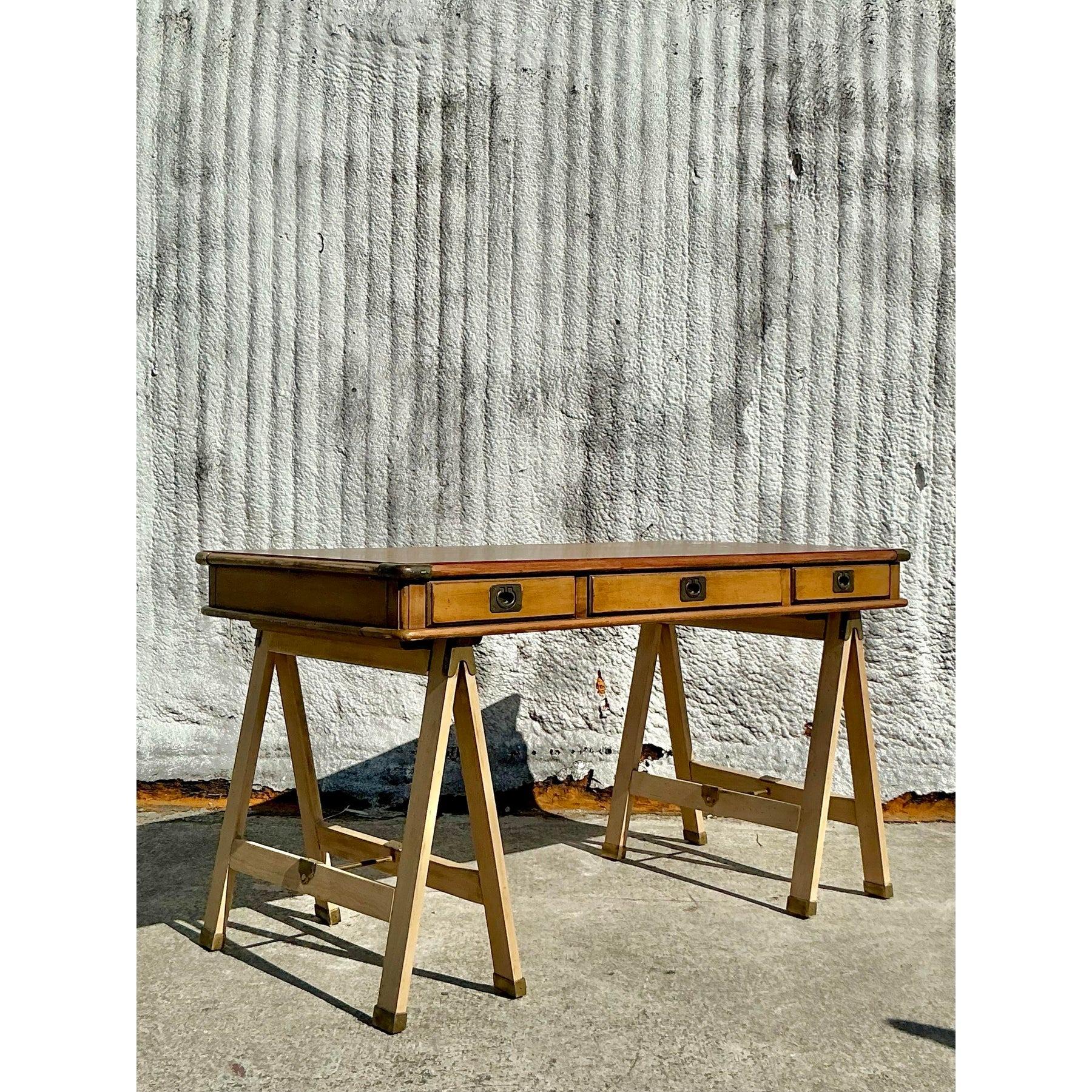 Stile Campaign Vintage Boho Nautico per la scrivania Campaigner di Lexington in vendita