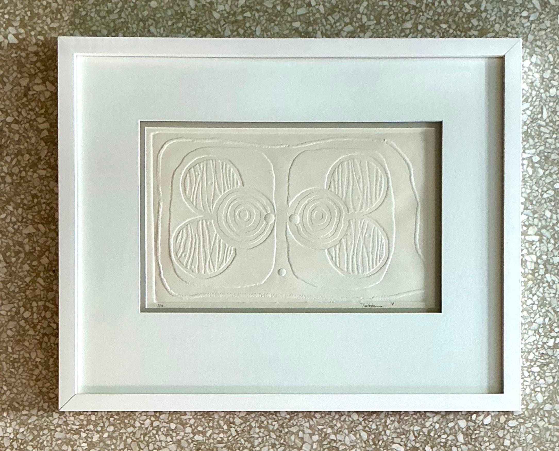 Vintage Boho nummeriert geformtes Papier Lithographie (20. Jahrhundert) im Angebot
