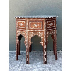 Vintage Boho Octagon Inlay Table
