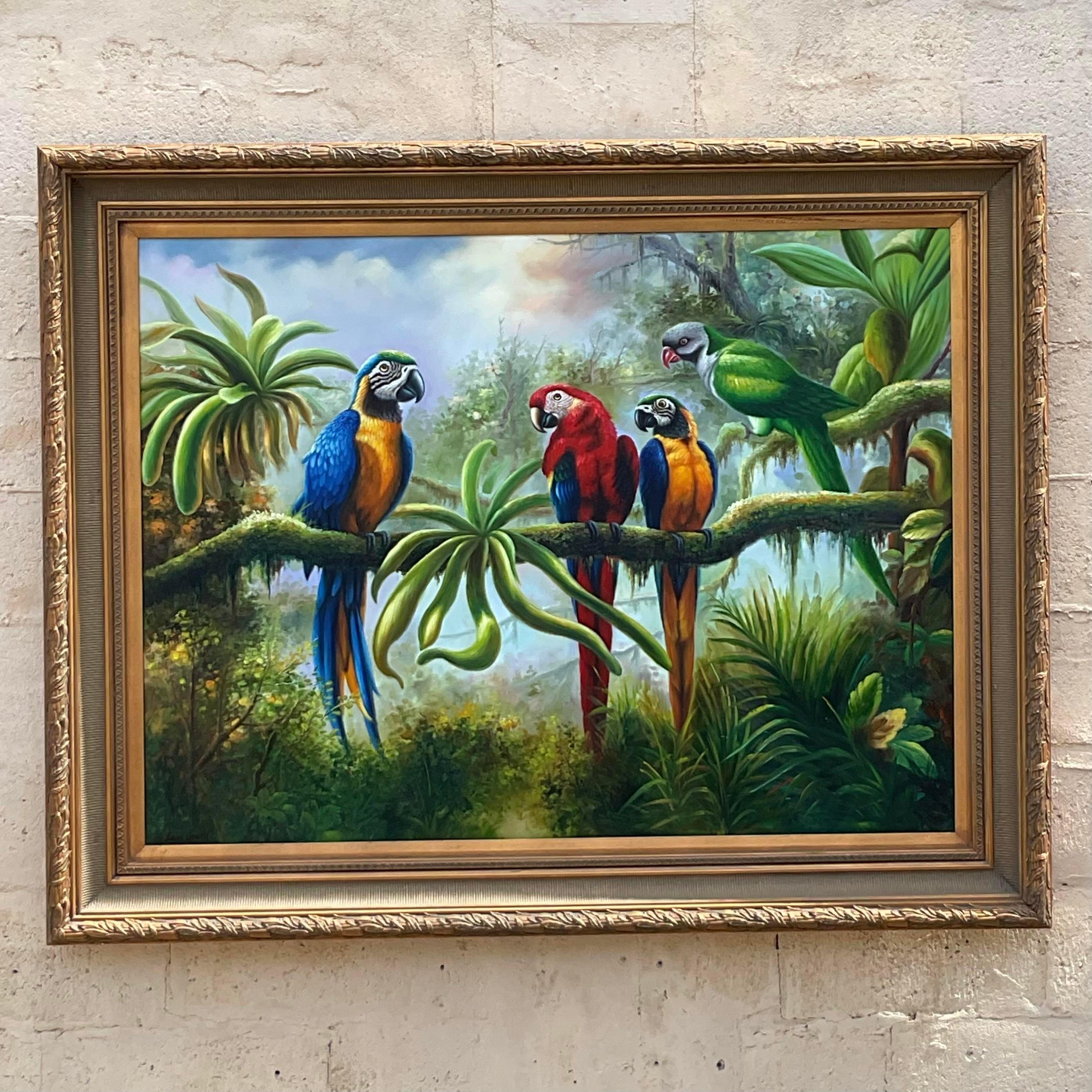 Vintage Boho Oil Painting on Canvas 4