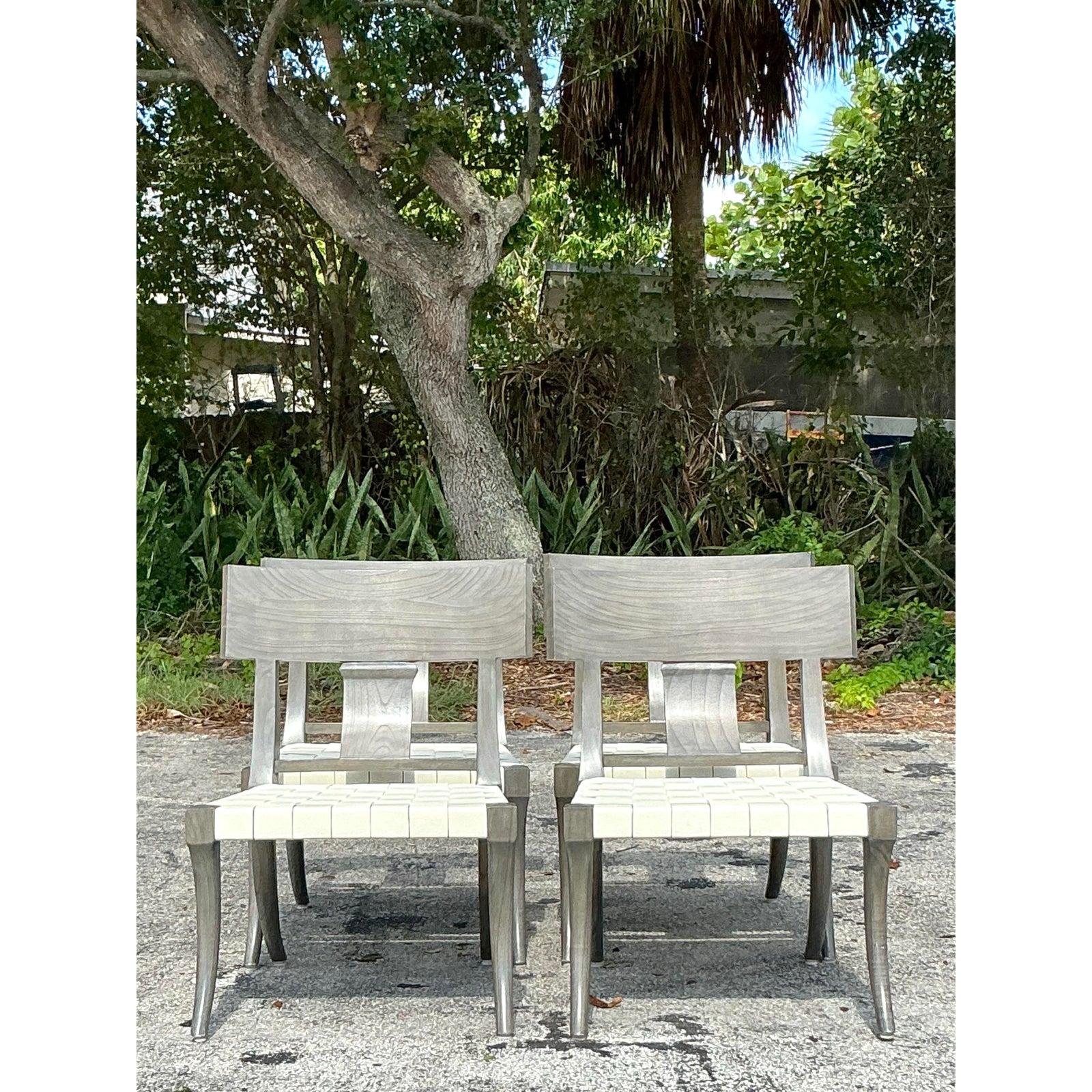 Americano Sedie da pranzo vintage Boho Oly Washed Klismos - Set di 4 in vendita