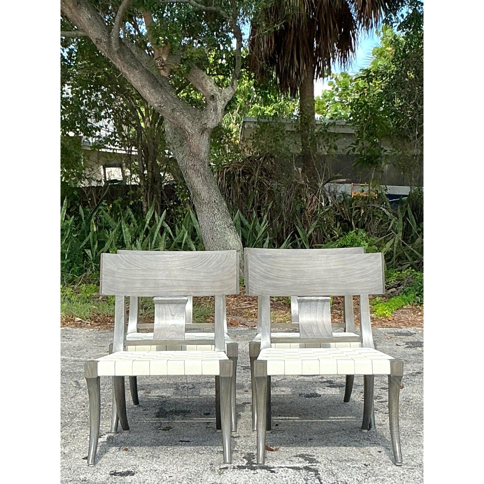 Sedie da pranzo vintage Boho Oly Washed Klismos - Set di 4 In condizioni buone in vendita a west palm beach, FL