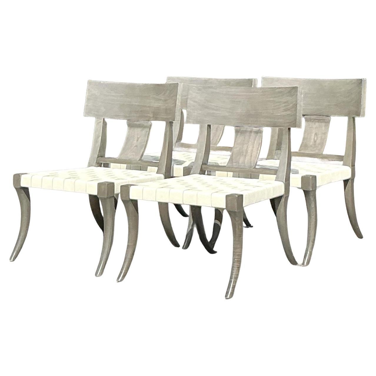 Vintage Boho Oly Washed Klismos Dining Chairs - Set of 4