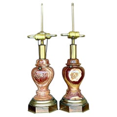 Vintage Boho Onyx Lamps - a Pair