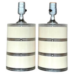 Lámparas Vintage Boho Optique Lucite - un par