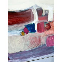 Vintage Boho Original 1966 Abstract Oil on Canvas