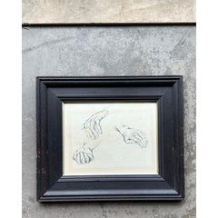 Vintage Boho Original 1977 Anatomy Sketch on Paper