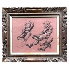 Vintage Boho Original 1977 Paper Anatomy Sketch on Paper