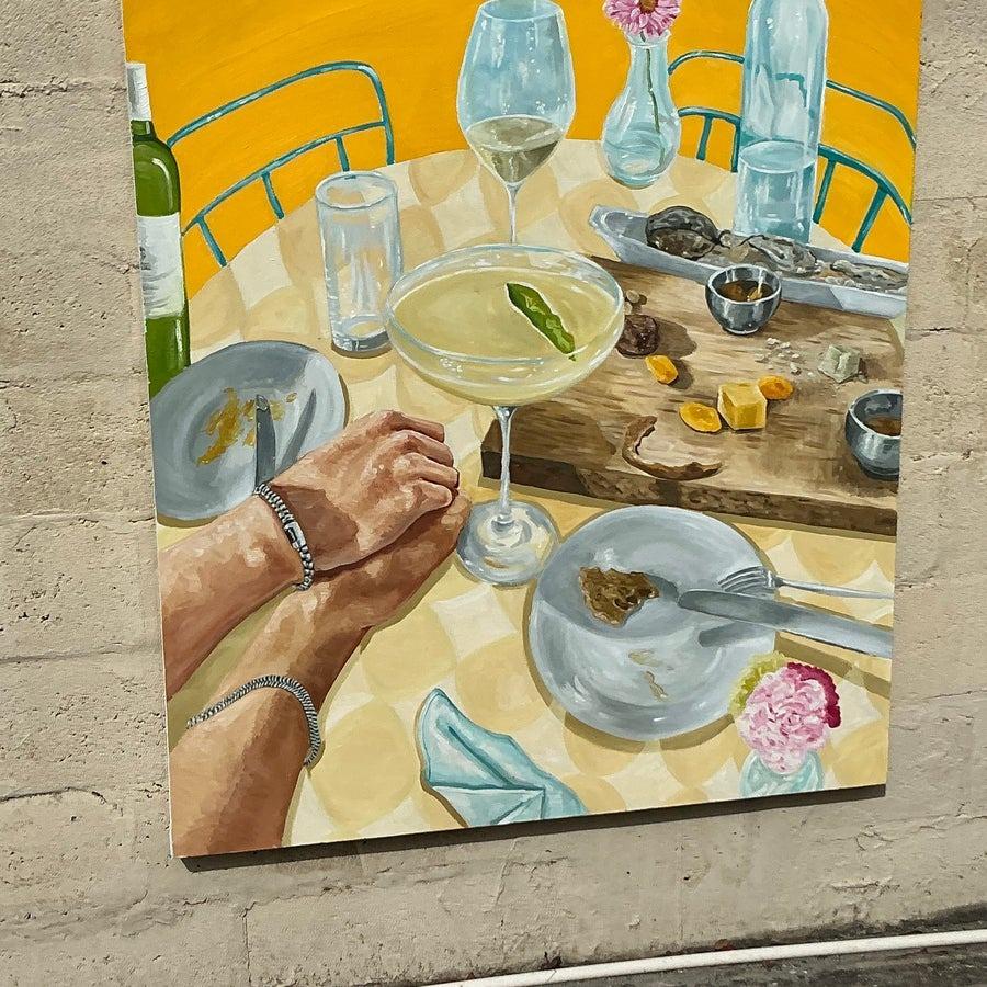 Vintage Boho Original Abstrakt Expressionist Öl auf Leinwand (Expressionismus) im Angebot