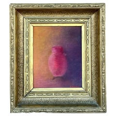 Vintage Boho Original Abstract Expressionist Still Life on Canvas