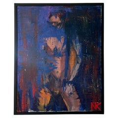 Óleo Figurativo Abstracto Original Boho Vintage sobre Lienzo