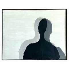Vintage Boho Original Abstract Figurative Oil Painting on Canvas