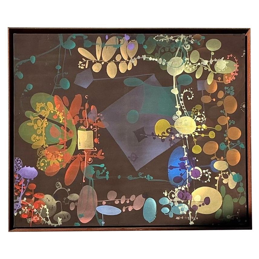 Vintage By Pittura geometrica astratta originale su tela