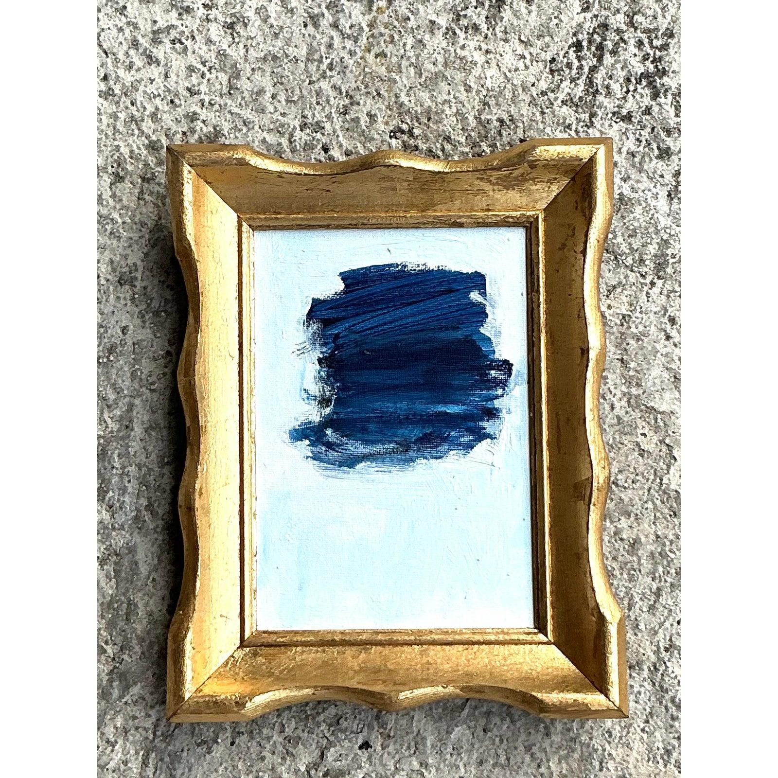 Vintage Boho Original Abstrakt Öl auf Brett (amerikanisch) im Angebot