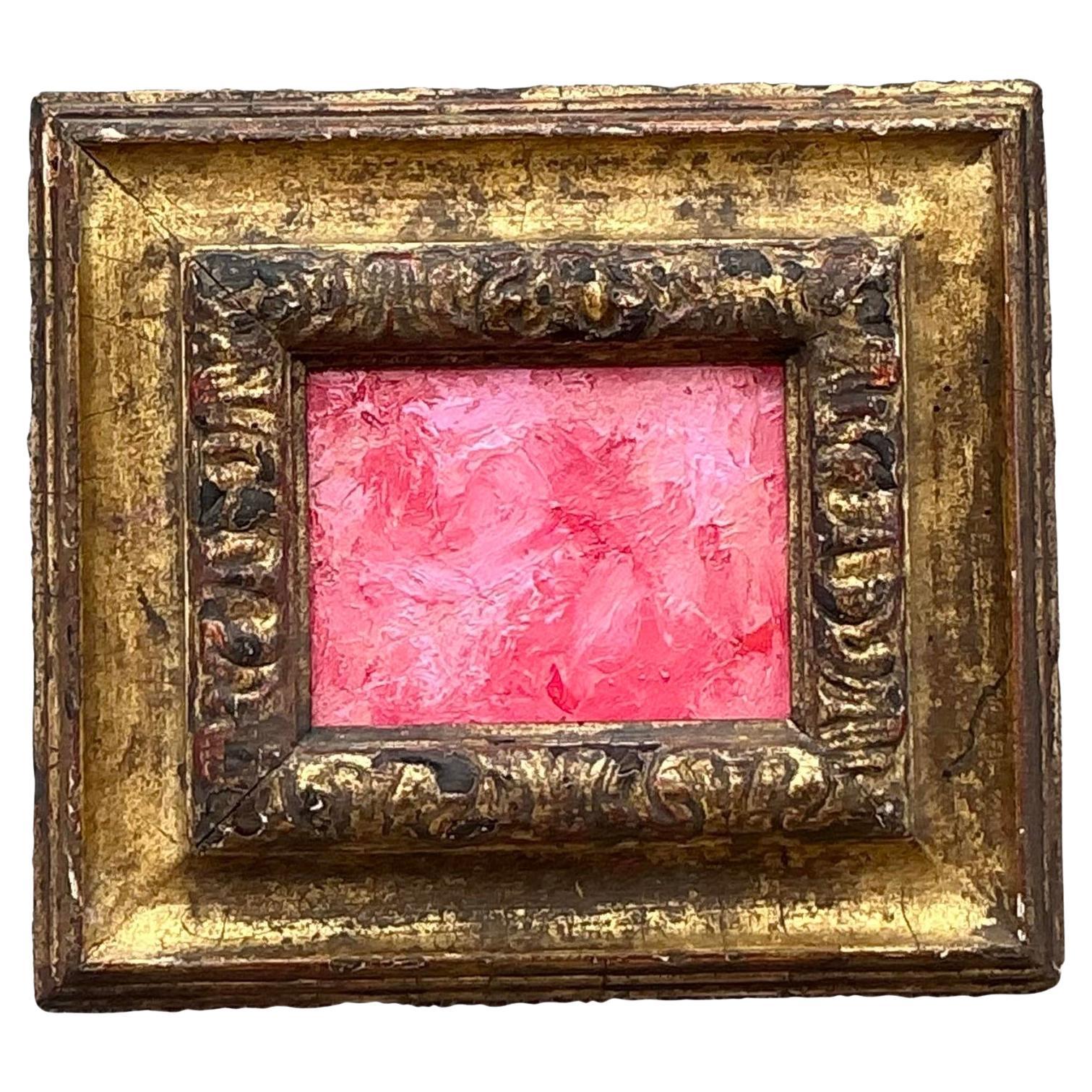 Vintage Boho Original Abstract Oil on Board