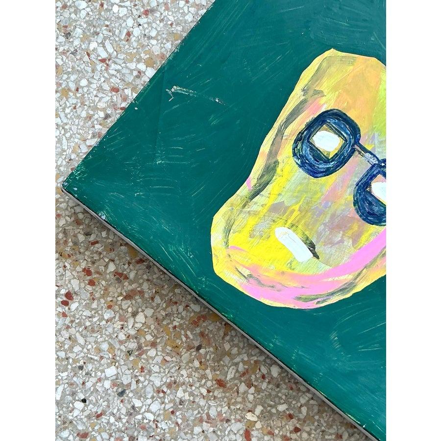 Óleo sobre lienzo Vintage Boho Original Abstracto Lienzo en venta