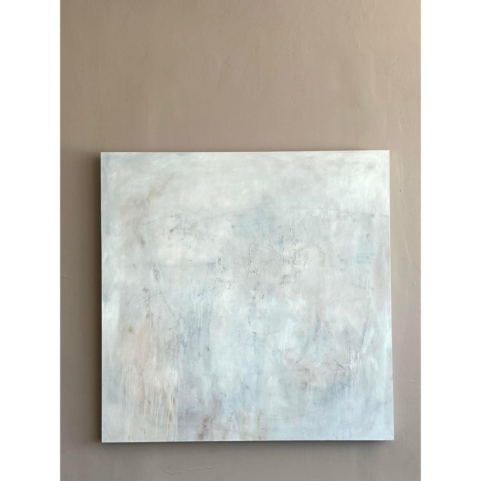 Vintage Boho Original Abstraktes Ölgemälde auf Leinwand, Vintage im Angebot 2