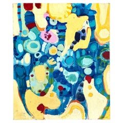 Olio astratto originale su tela Vintage By