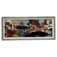 Vintage Boho Original Abstract Oil on Canvas