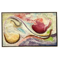 Óleo sobre lienzo Vintage Boho Original Abstracto