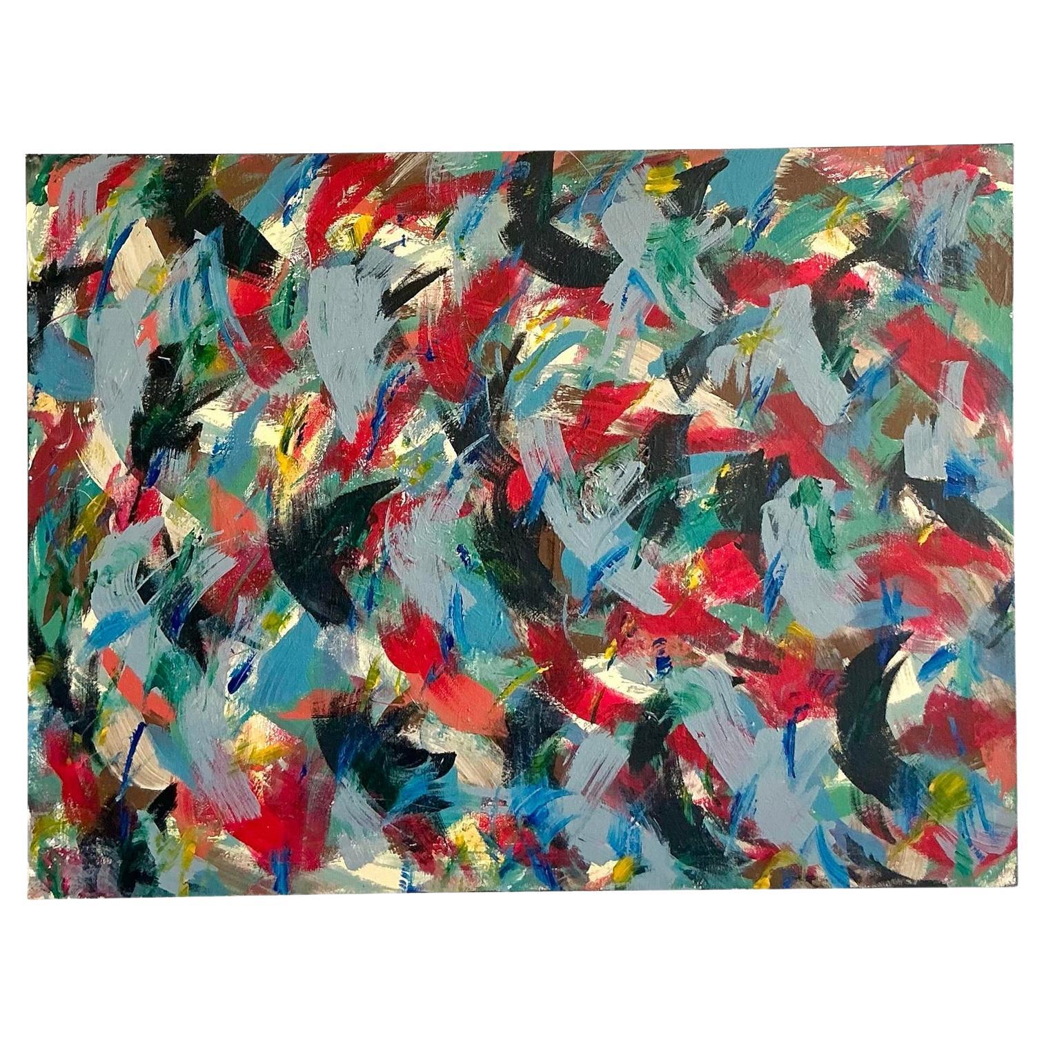 Vintage Boho Original Abstract Oil on Canvas