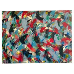 Vintage Boho Original Abstract Oil on Canvas