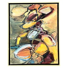 Vintage Boho Original Abstract Oil on Canvas