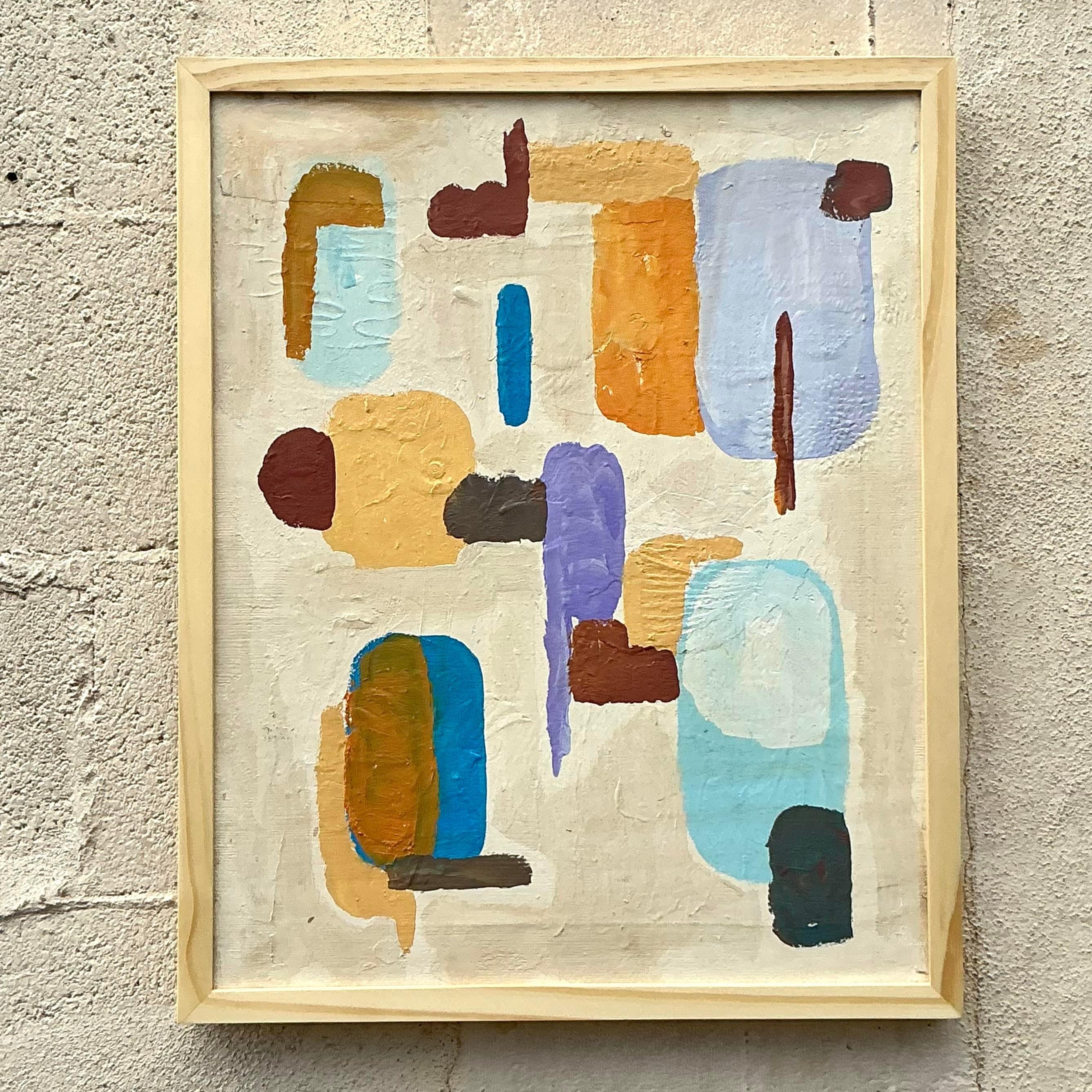 Vintage By, pittura ad olio astratta originale su tela in vendita 5