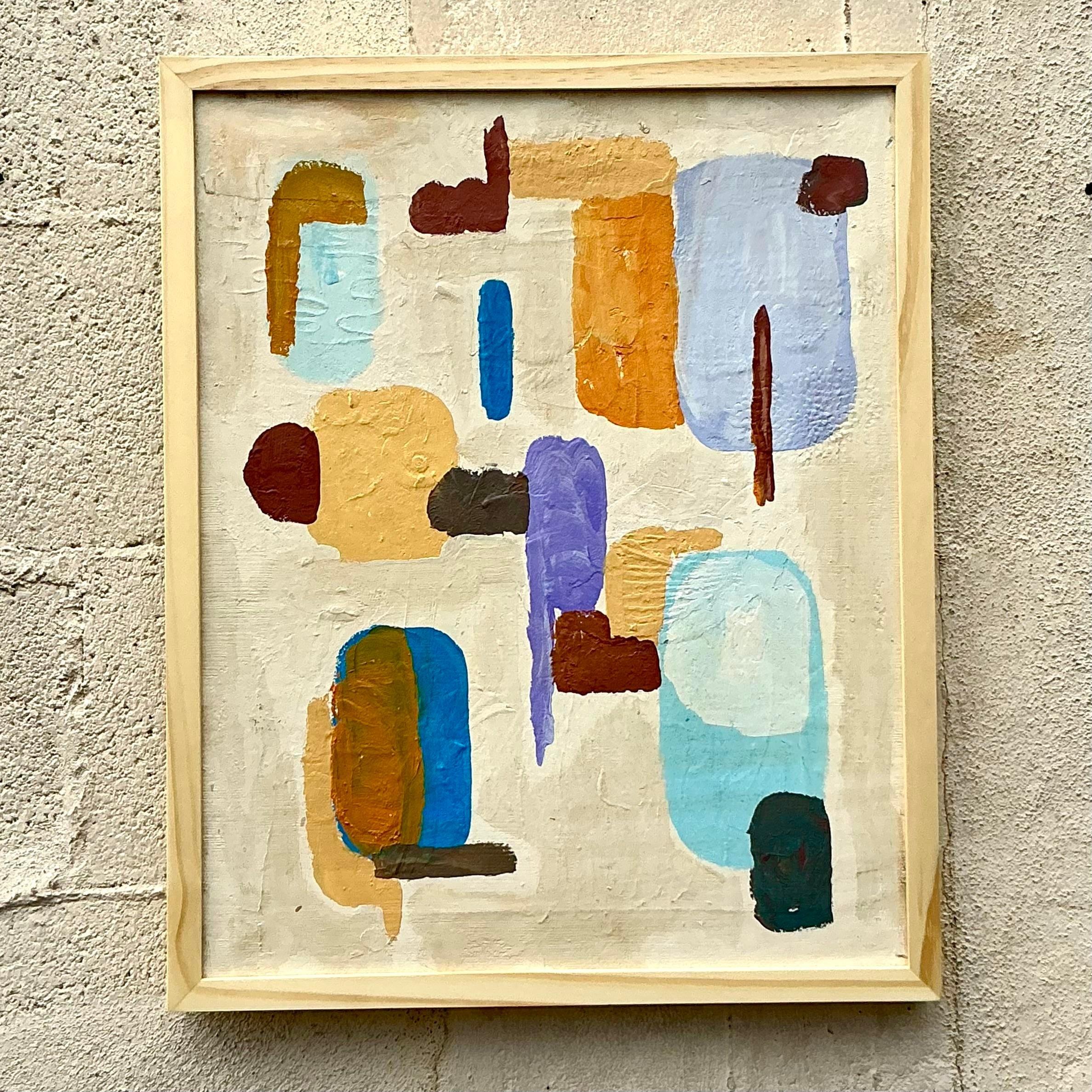 Vintage By, pittura ad olio astratta originale su tela in vendita 6