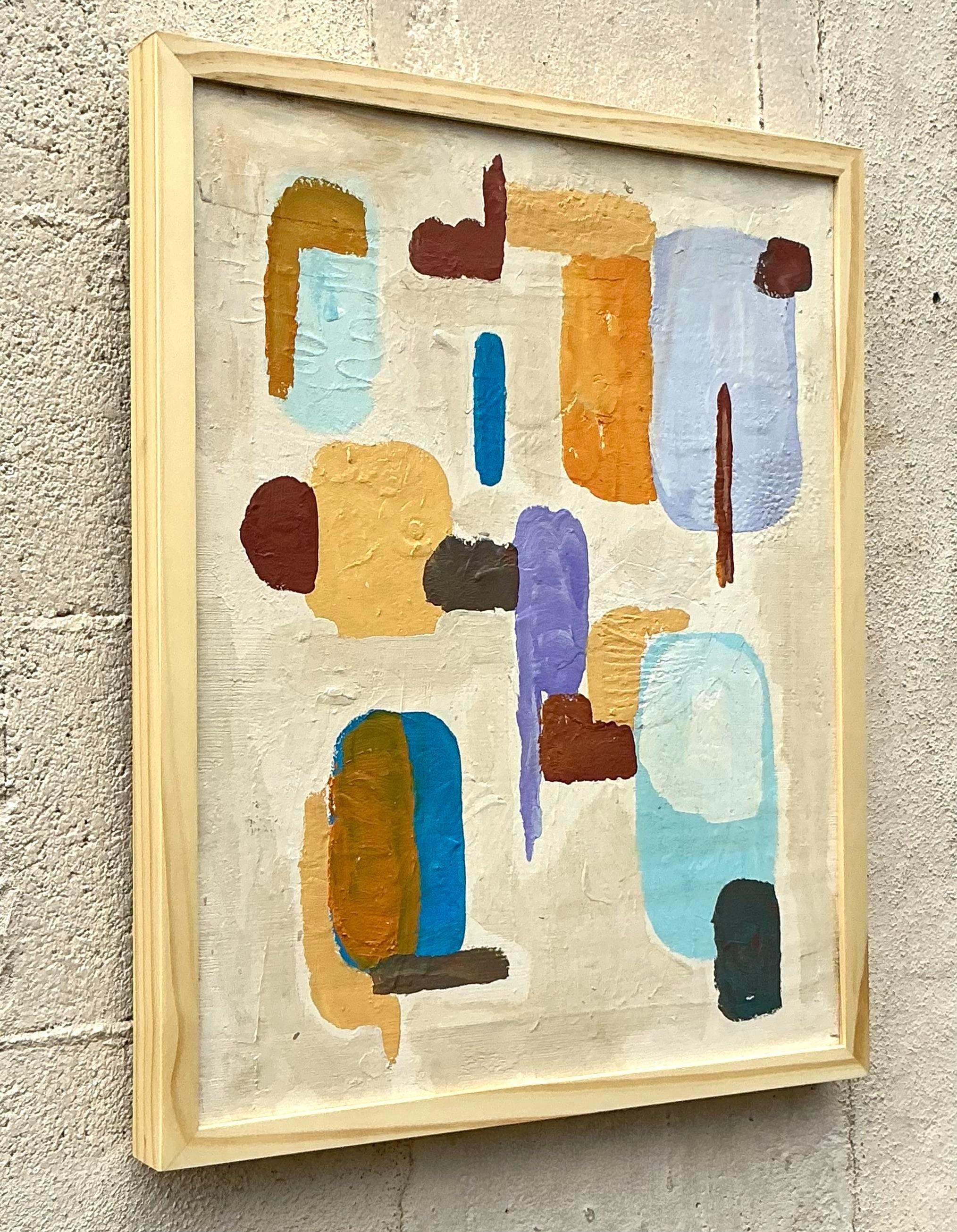 Americano Vintage By, pittura ad olio astratta originale su tela in vendita