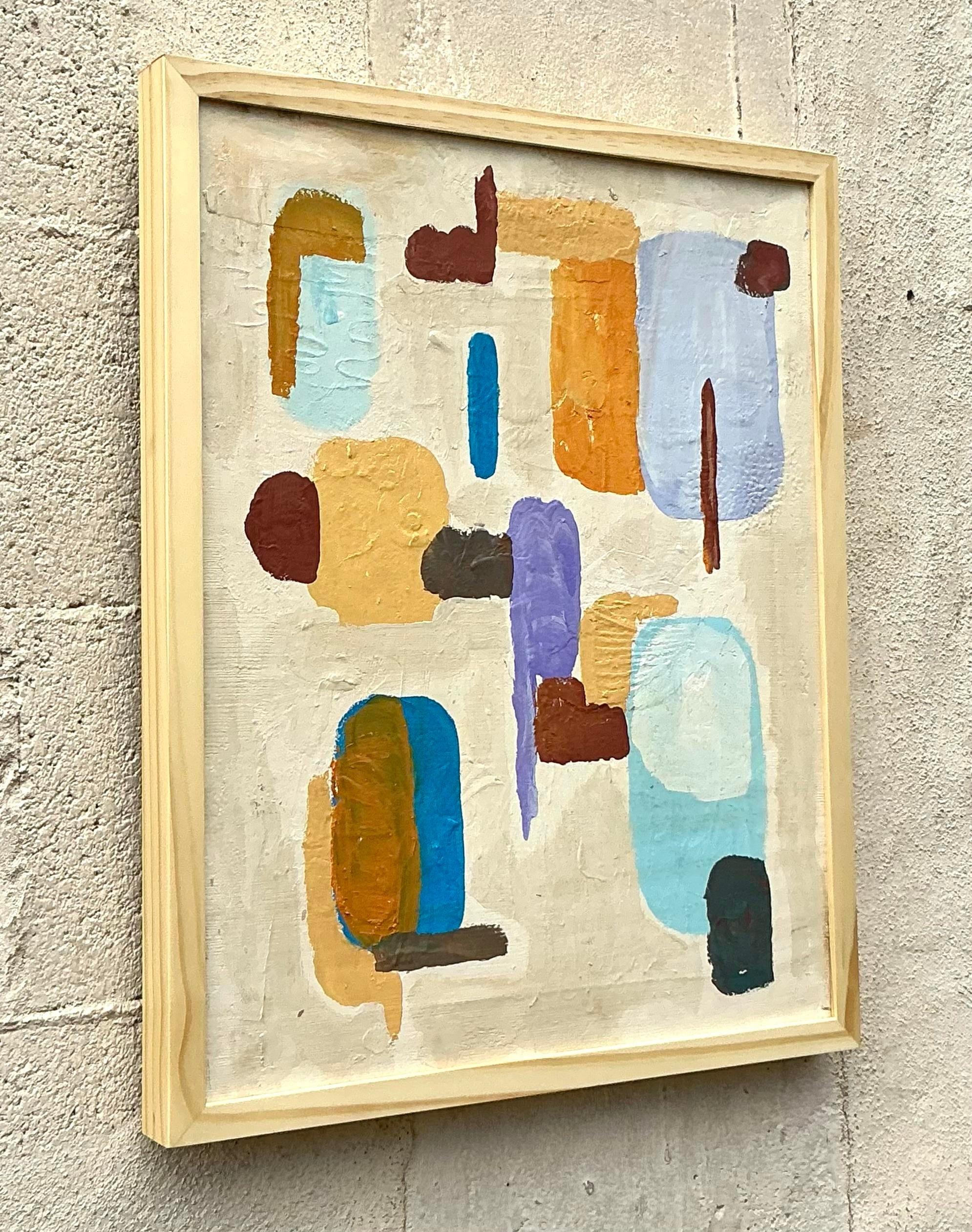 XX secolo Vintage By, pittura ad olio astratta originale su tela in vendita