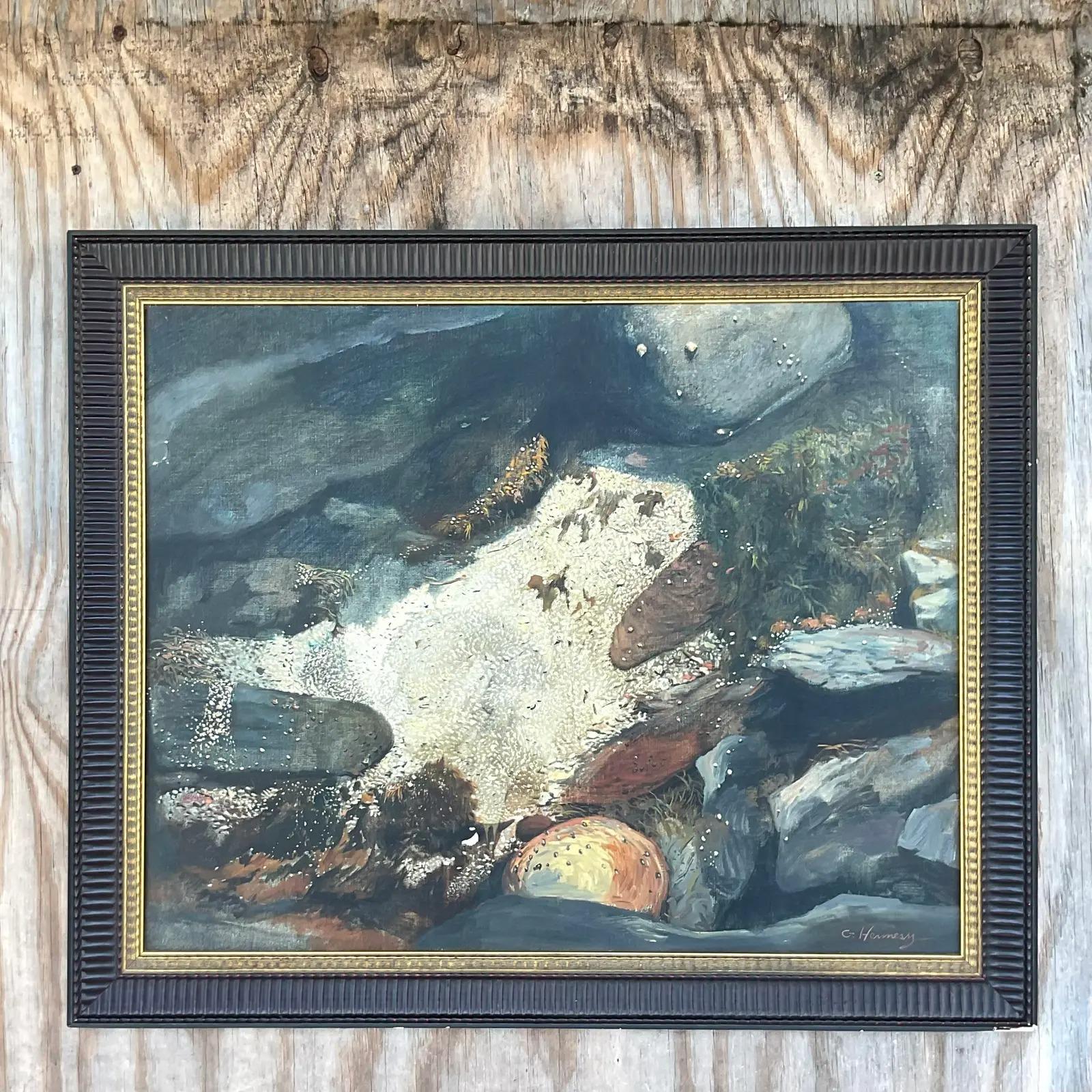 Nordamericano Pittura ad olio astratta originale vintage Boho in vendita