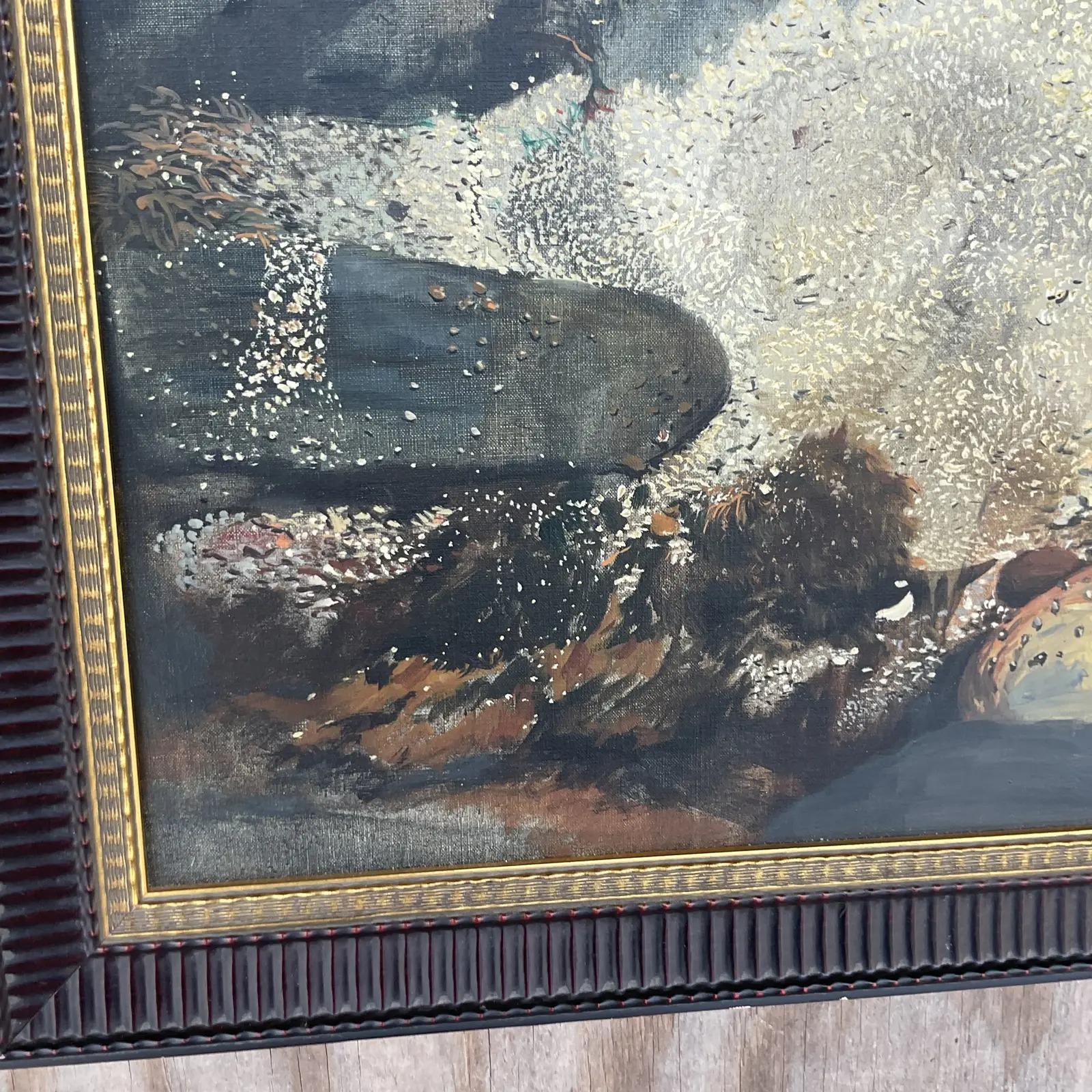 Pittura ad olio astratta originale vintage Boho In condizioni buone in vendita a west palm beach, FL