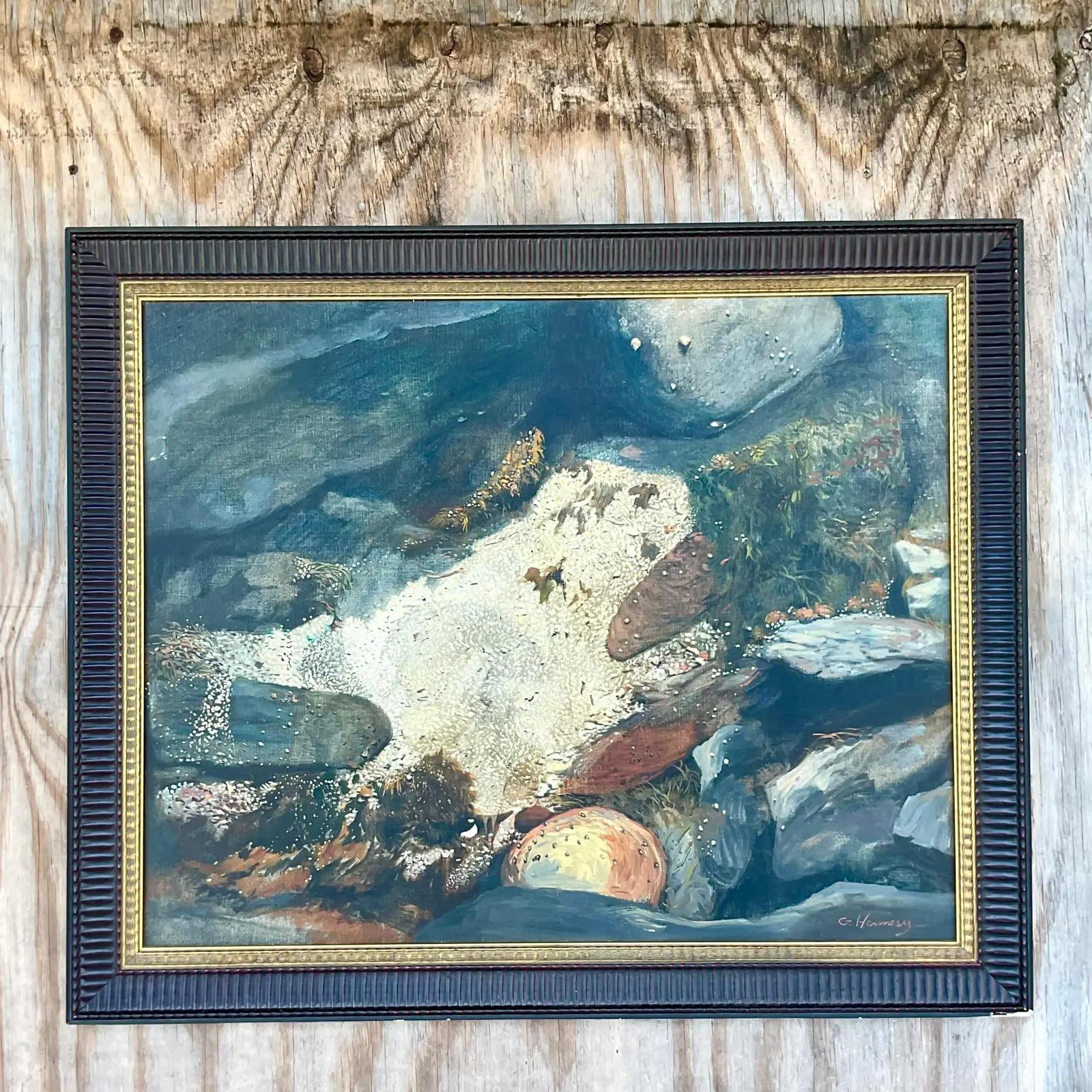 Pittura ad olio astratta originale vintage Boho in vendita 1