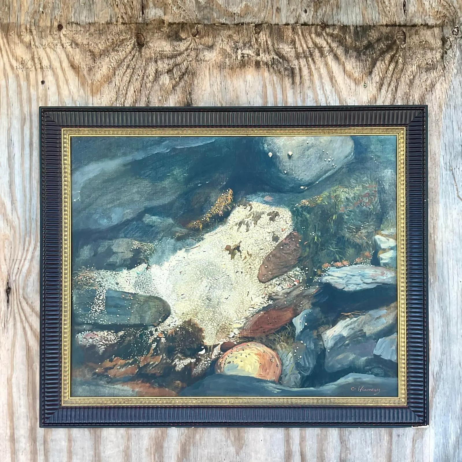 Pittura ad olio astratta originale vintage Boho in vendita 2