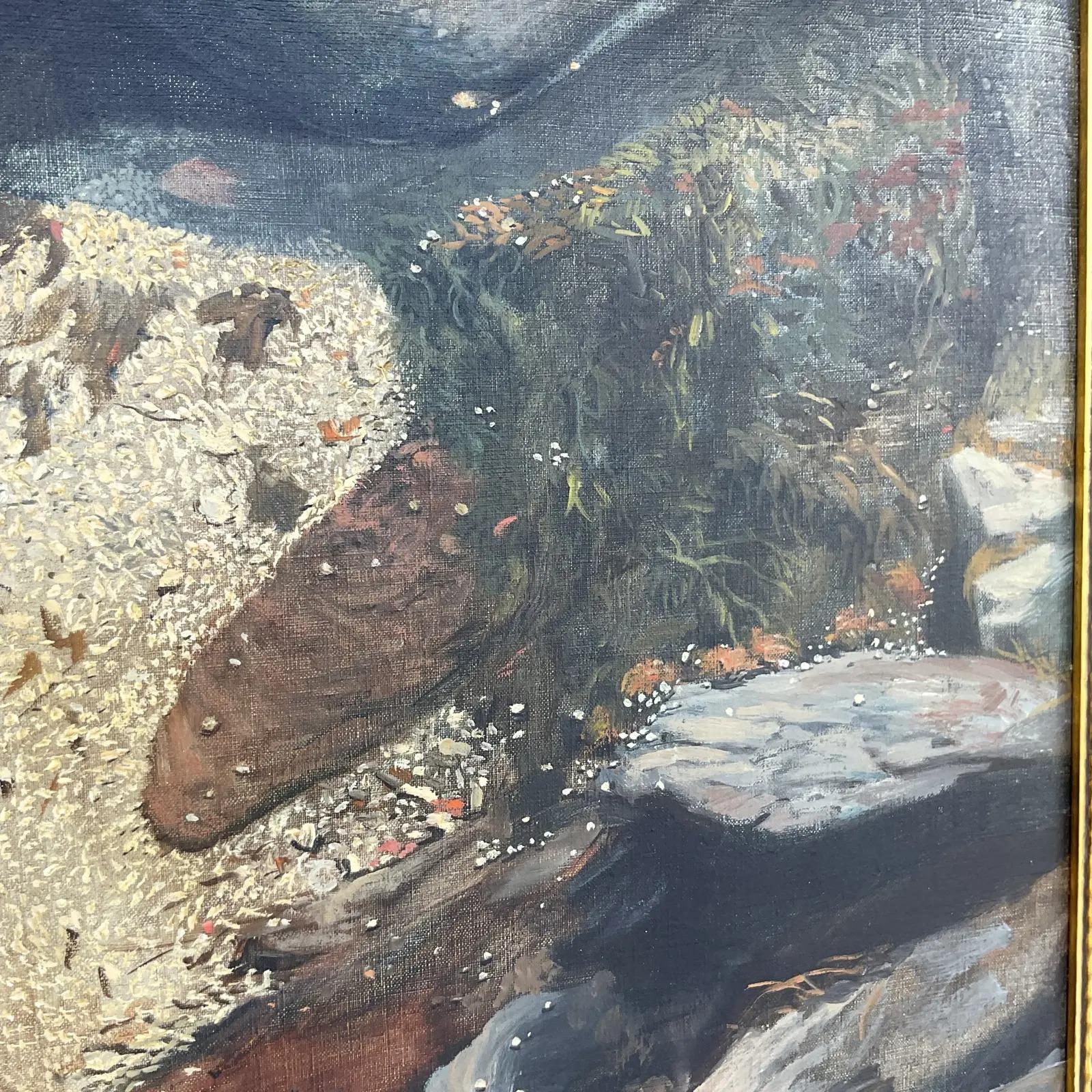 Pittura ad olio astratta originale vintage Boho in vendita 3