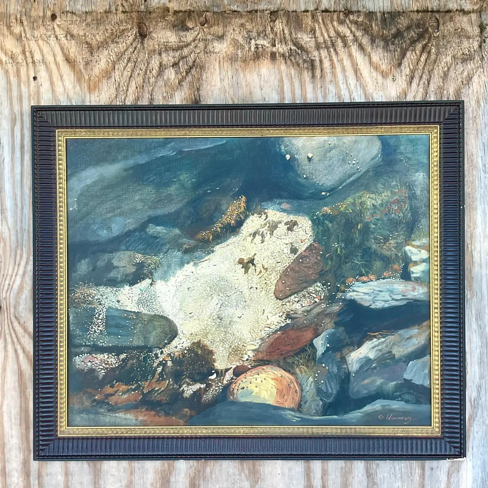 Pittura ad olio astratta originale vintage Boho in vendita 4