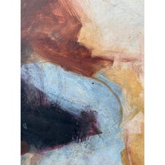 Vintage Boho Pintura al óleo abstracta original sobre tabla