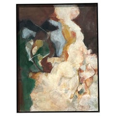 Vintage Boho Original Abstract Oil Painting on Board