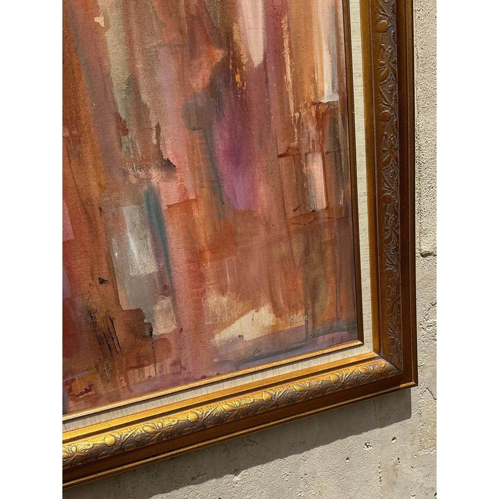 Originales abstraktes Ölgemälde auf Leinwand, Boho im Angebot 4