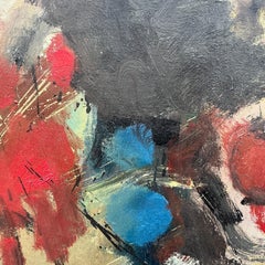 Vintage Boho Original Abstract Oil Painting on Canvas