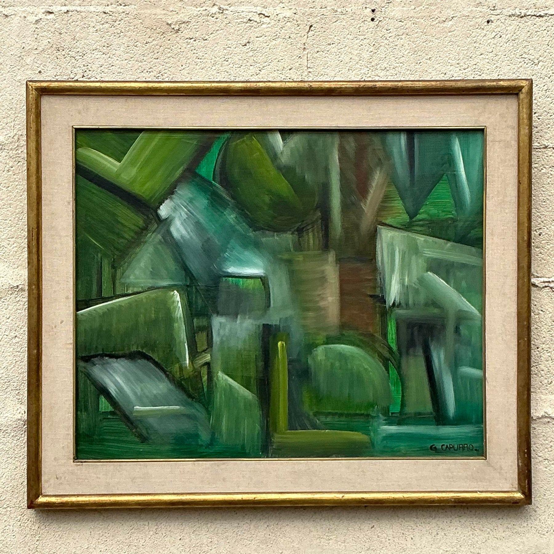 Bringen Sie einen Hauch von Farbe und Kreativität in Ihren Raum mit diesem abstrakten Ölgemälde im Boho-Stil auf Leinwand. Mit seinen kühnen, ausdrucksstarken Pinselstrichen und leuchtenden Farben fängt dieses Stück die Essenz des freigeistigen
