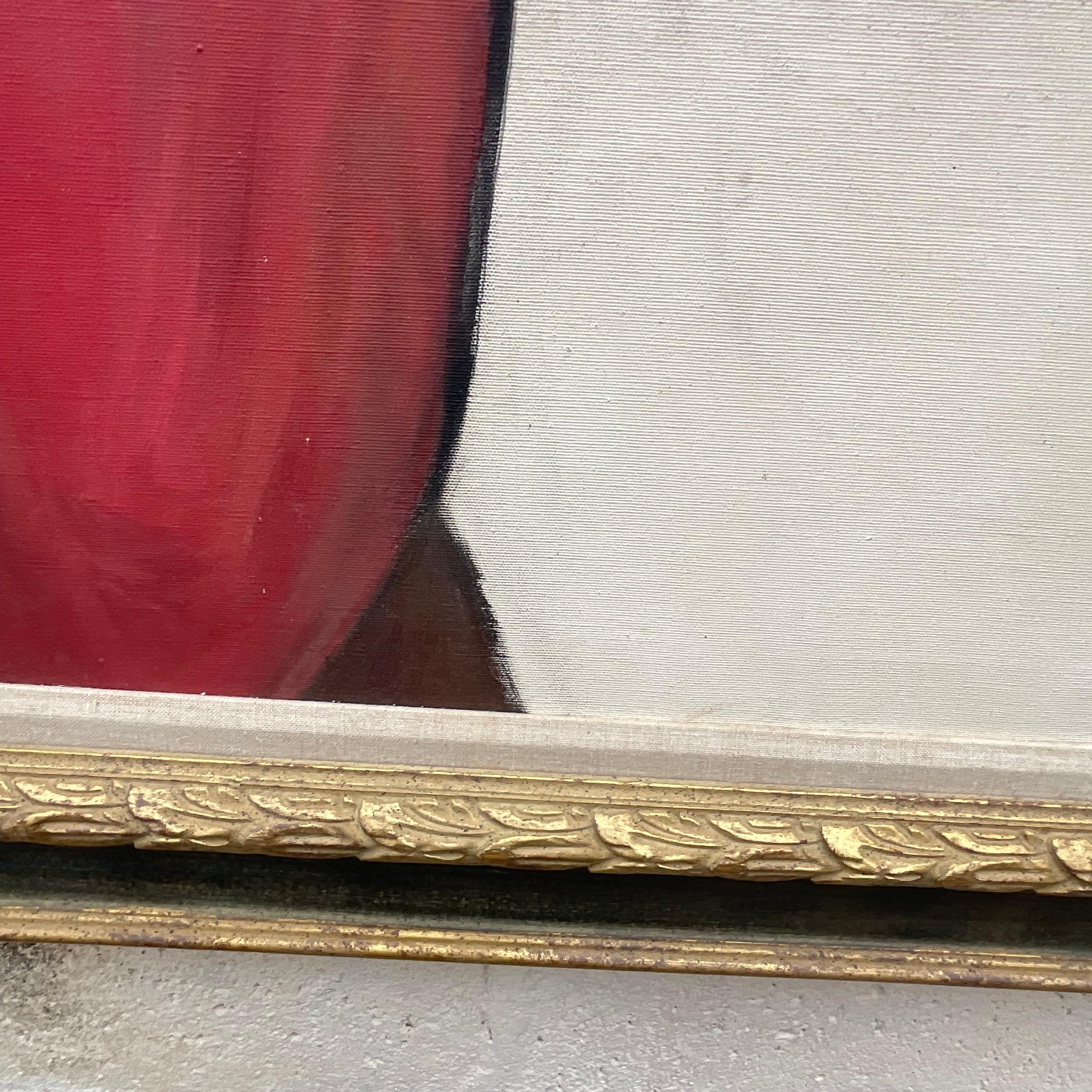 Vintage Boho Original Abstract Oil Painting on Canvas For Sale at 1stDibs