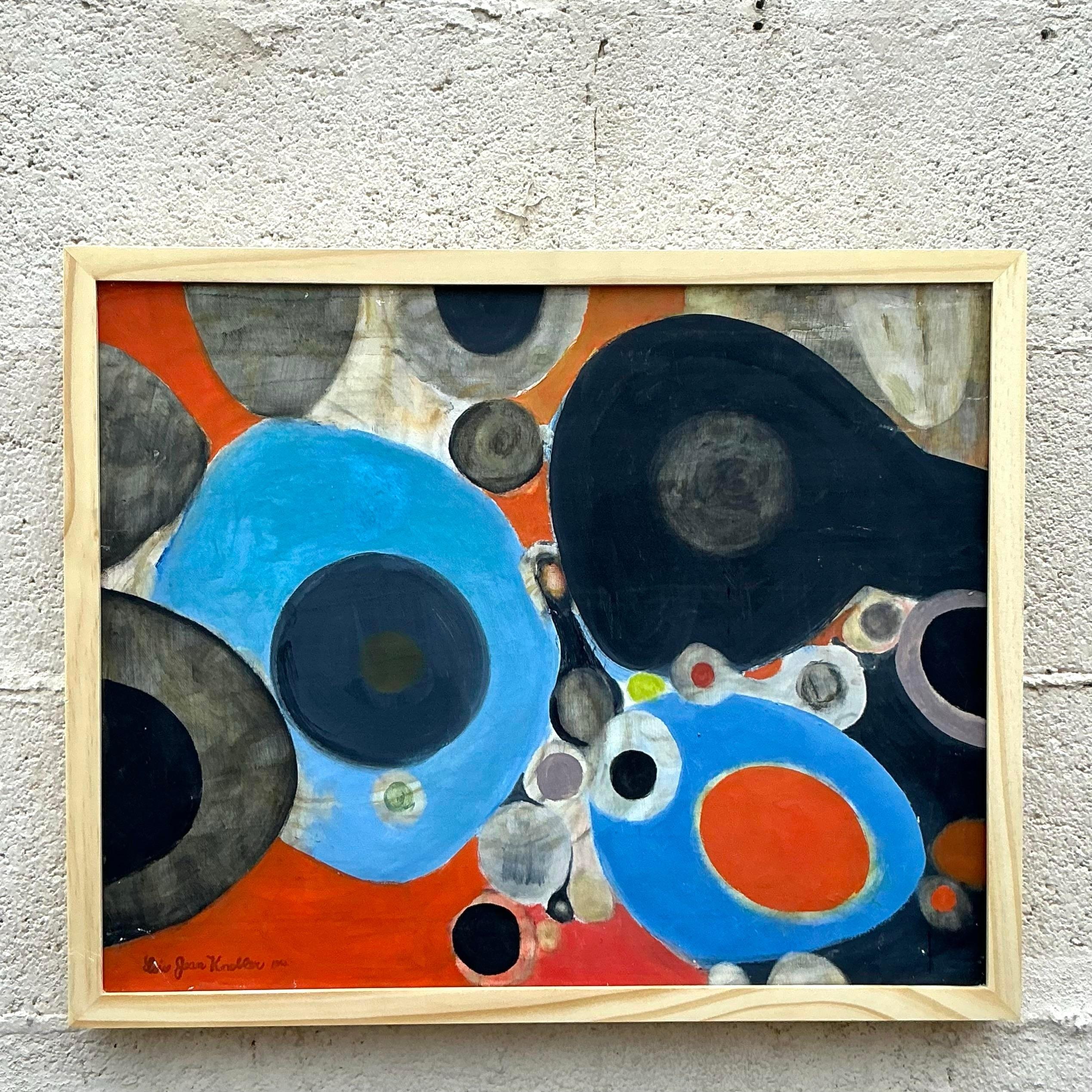 Originales abstraktes Ölgemälde auf Leinwand, Boho (amerikanisch) im Angebot