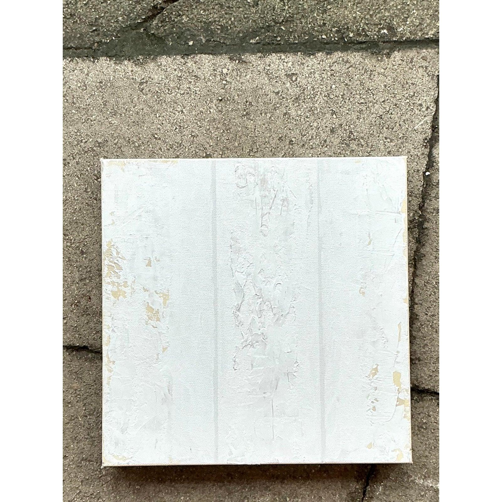 Vintage Boho Original Abstract Oil Painting on Canvas (Minimalistisch) im Angebot