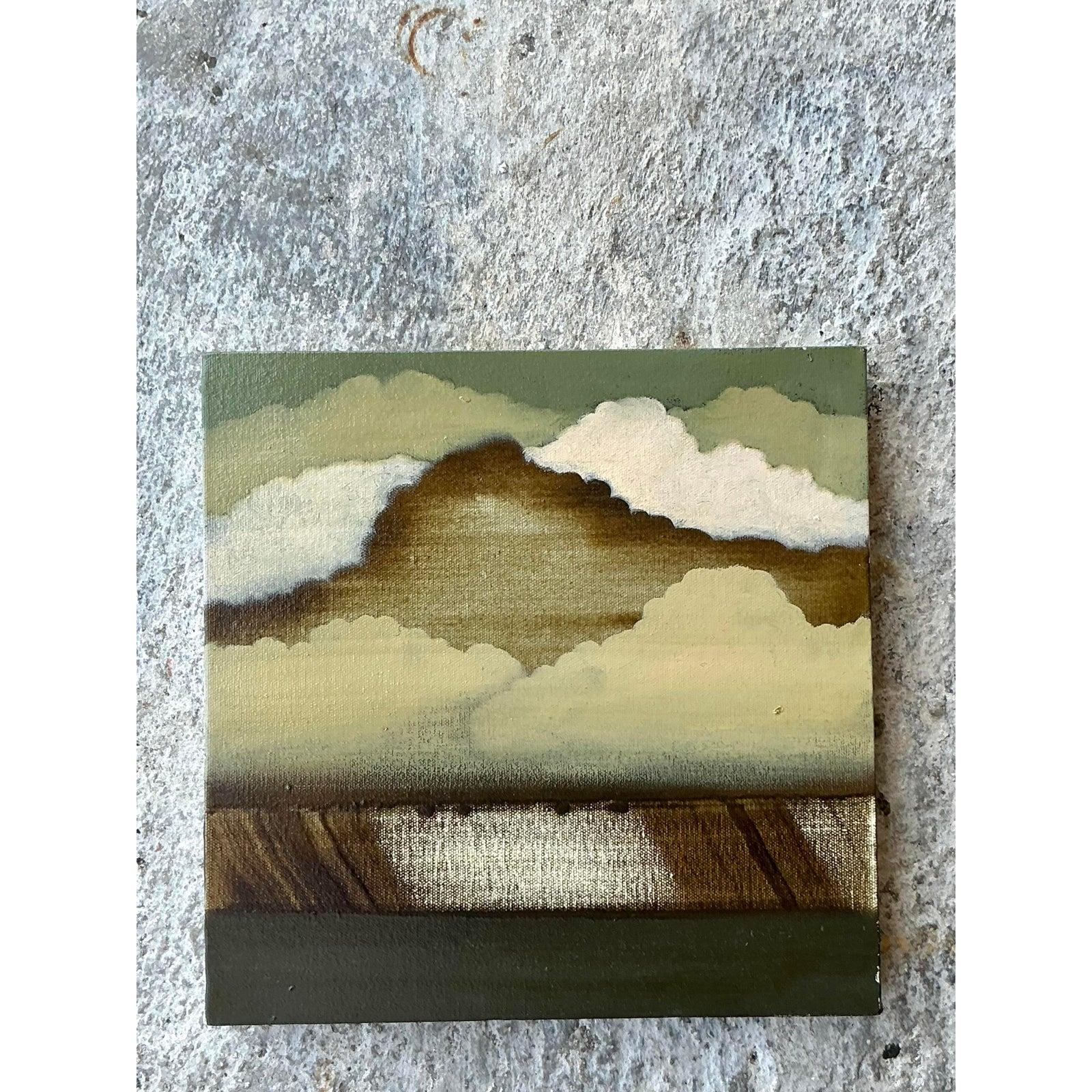 Originales abstraktes Ölgemälde auf Leinwand, Boho (Moderne) im Angebot